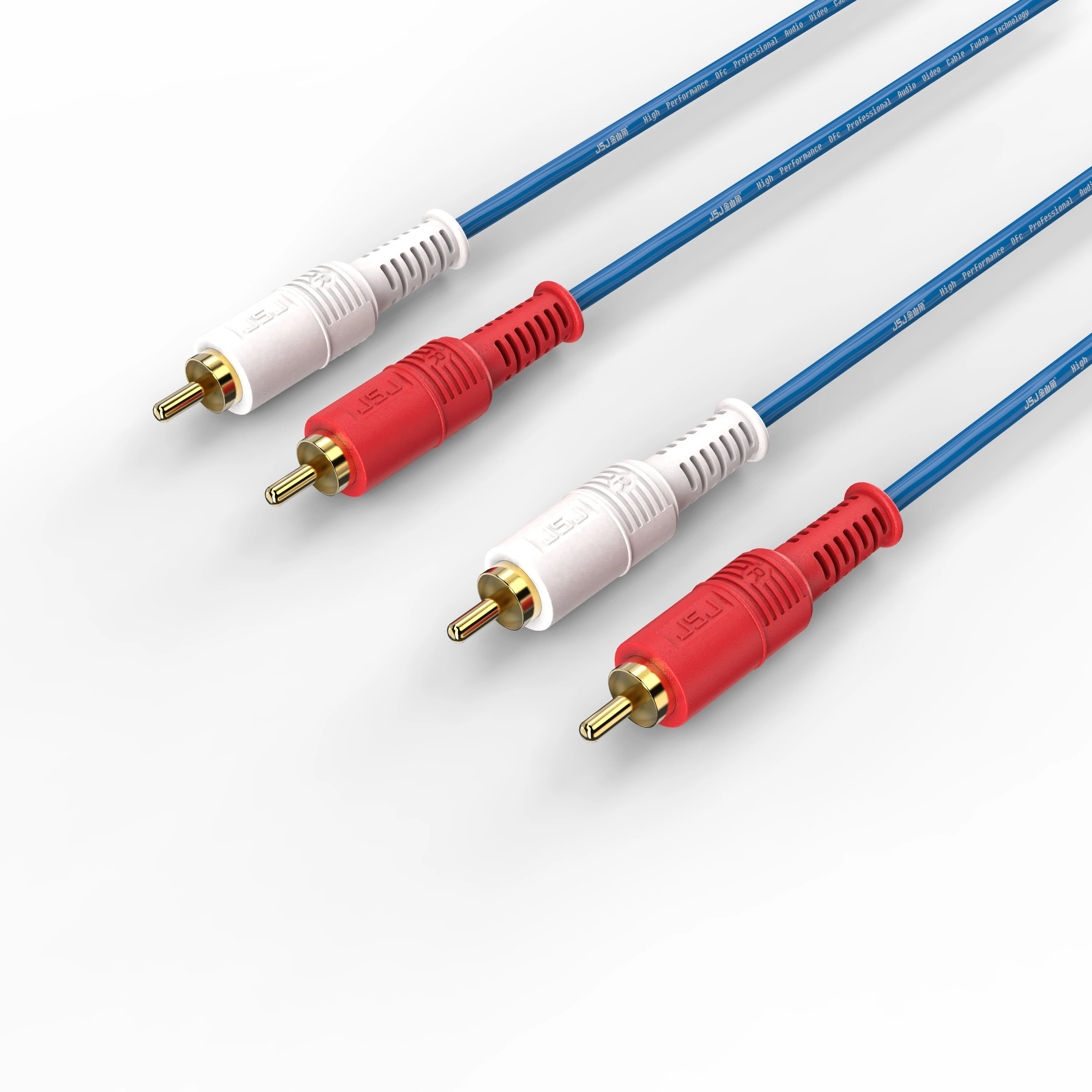 RCA dual-ended audio cable, male 2-to-2 4-pin connector, suitable for speakers, amplifiers, mixing consoles, and car audio cable