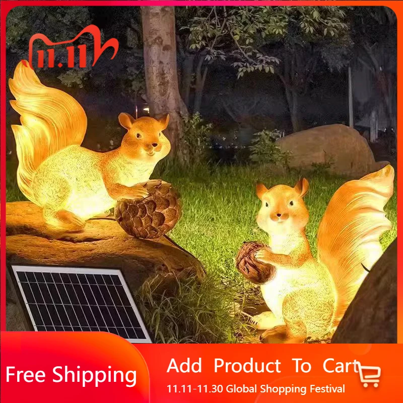 

Squirrel Trendy Lighting Animals Landscaping Waterproof Yard Creative Outdoor Light Designer Lampa Ogrodowa Garden Decorations