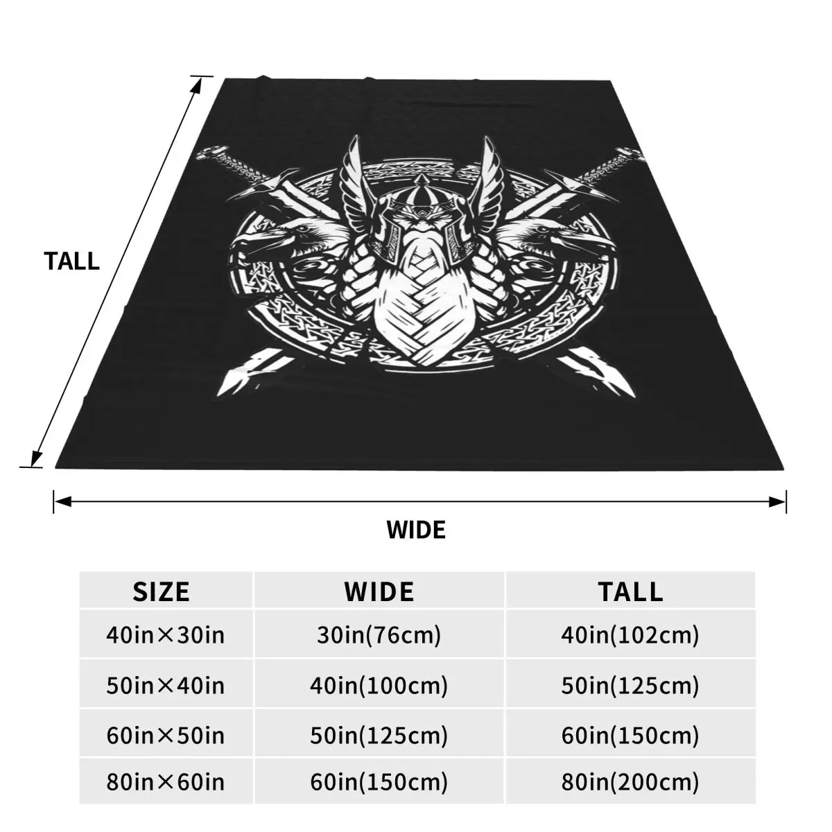 Odin Vikings Viking Legend Blanket Fleece Sofa Throw Blanket Super Soft for Couch Bedding Travel Throws Bedspread Quilt