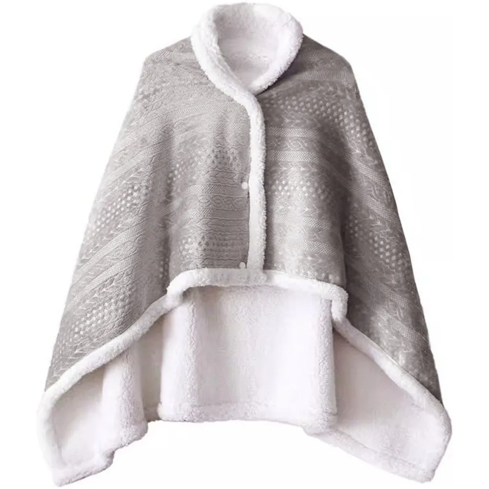New Soft Lazy Shawl Thick Warm Multifunction Wearable Cape Coral Fleece Nap Blanket Lunch Break