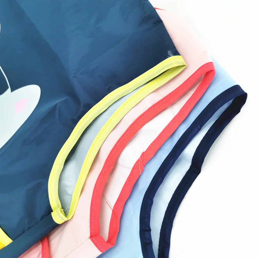 مآزر أكل الطفل المقاومة للماء باللون الأزرق الداكن 100 1-3 سنوات بدون أكمام للأطفال أنشطة ترفيهية تصميم كرتوني قابل لإعادة الاستخدام #3