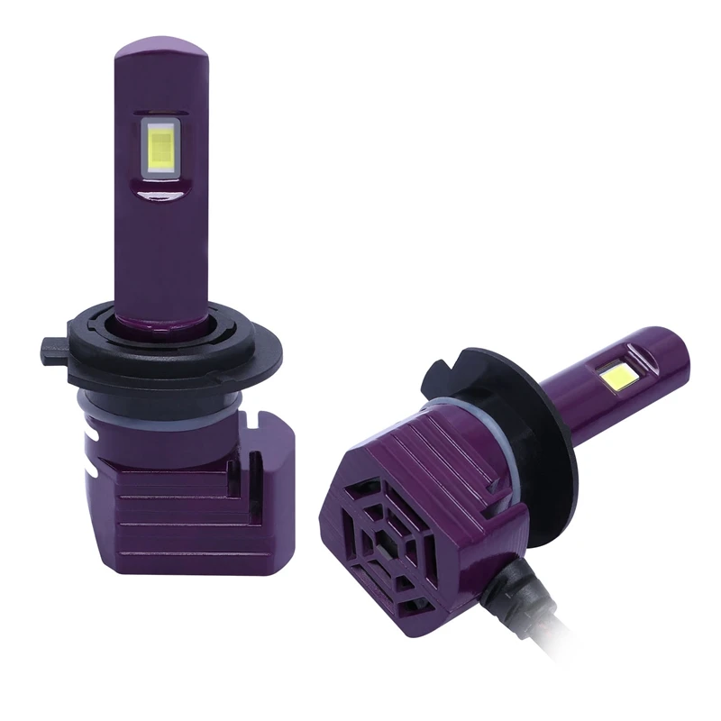 1 Pair Purple X11 Mini LED Car Headlight Light Bulbs H7 LED Car Lamps with 6500K 1860 CSP LED Chip 72W 10000LM