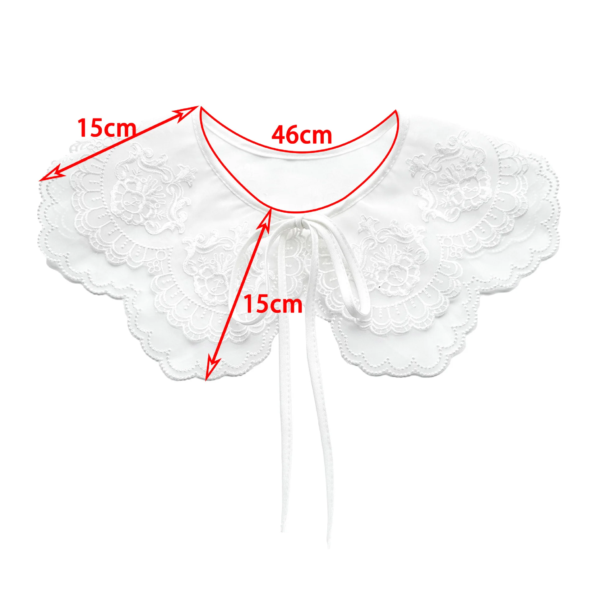 여성용 오간자 자수 가짜 칼라, 장식용 칼라, 다기능 칼라, 봄과 여름 유행 숄