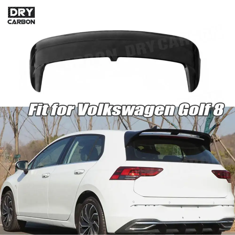 For Volkswagen VW Golf 8 MK8 VIII PRO R Rline 2020 2021 Car Roof Spoiler Rear Trunk Windshield Wing Accessories Carbon Fiber