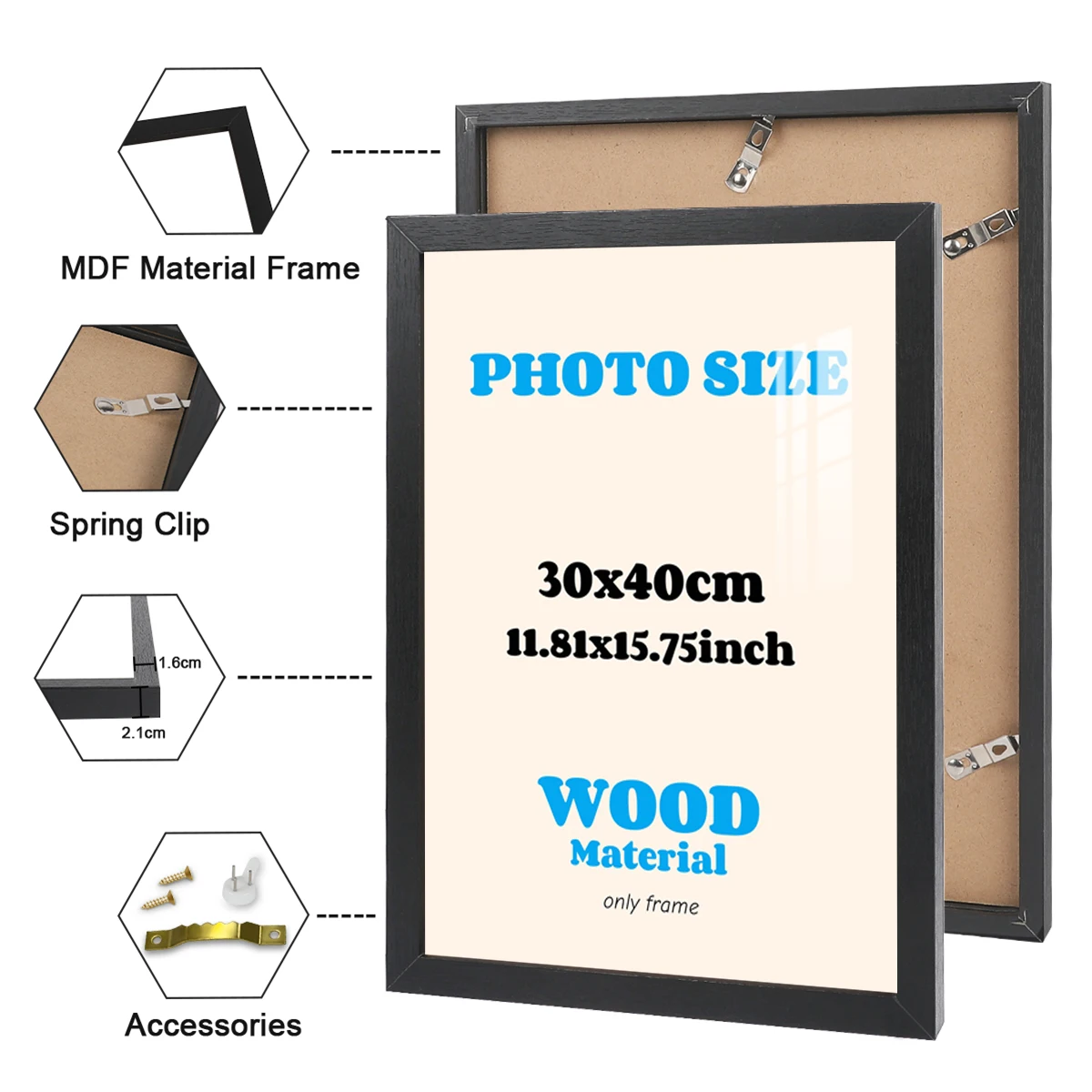 Bingkai Foto Hitam Putih 30x40 - Engraved Wood Frame ulasan dan harga