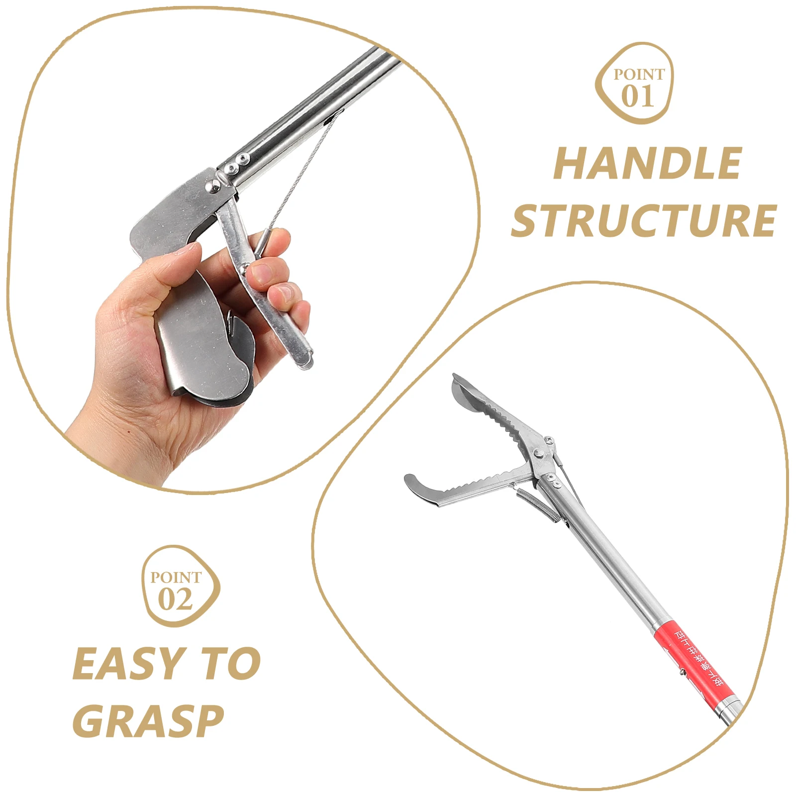 

Stainless Steel Eel Crab Tong Multi-function Clip Non-slip Practical Scissor Style Lobster Grabber Outdoor Seafood Catcher Long