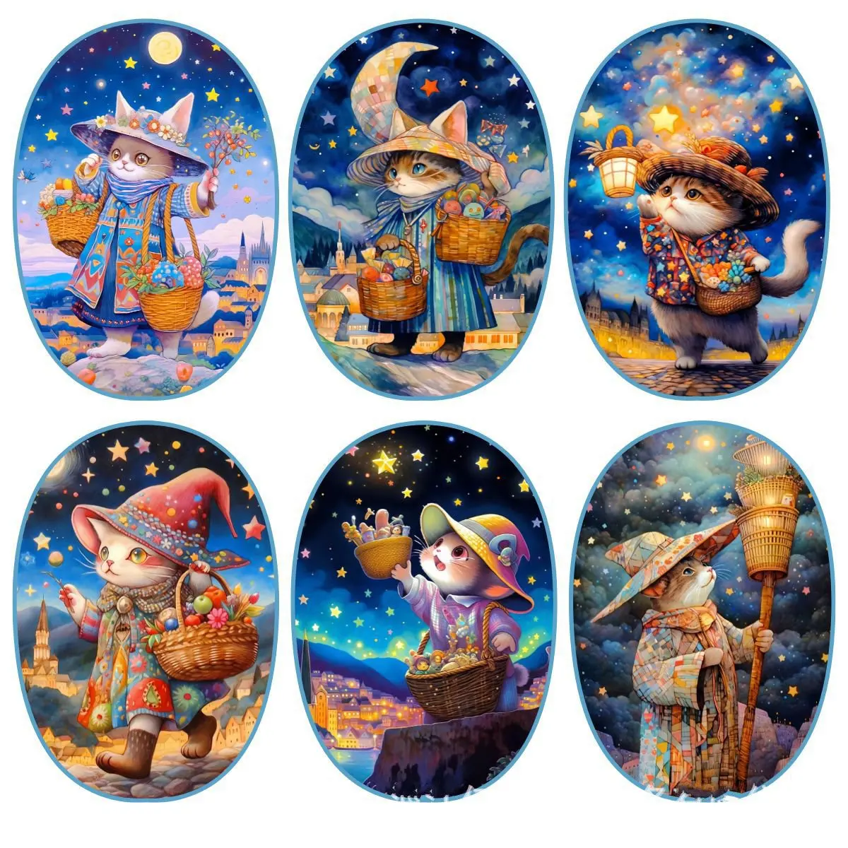 square canvas round diamond inlay painting cat set 30x40 cm cartoon stitch with pen tray glue accessories