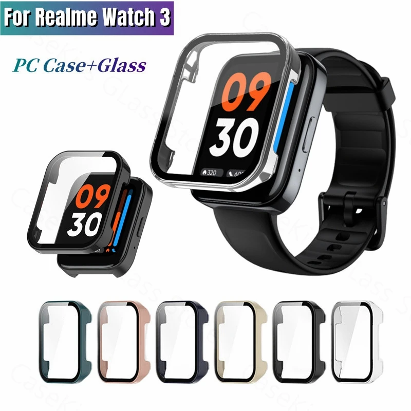 Protective Case for Realme Watch 3 2 Pro Screen Protector Tempered Glass PC Bumper Cover Smartwatch Protective Shell Ultra-thin