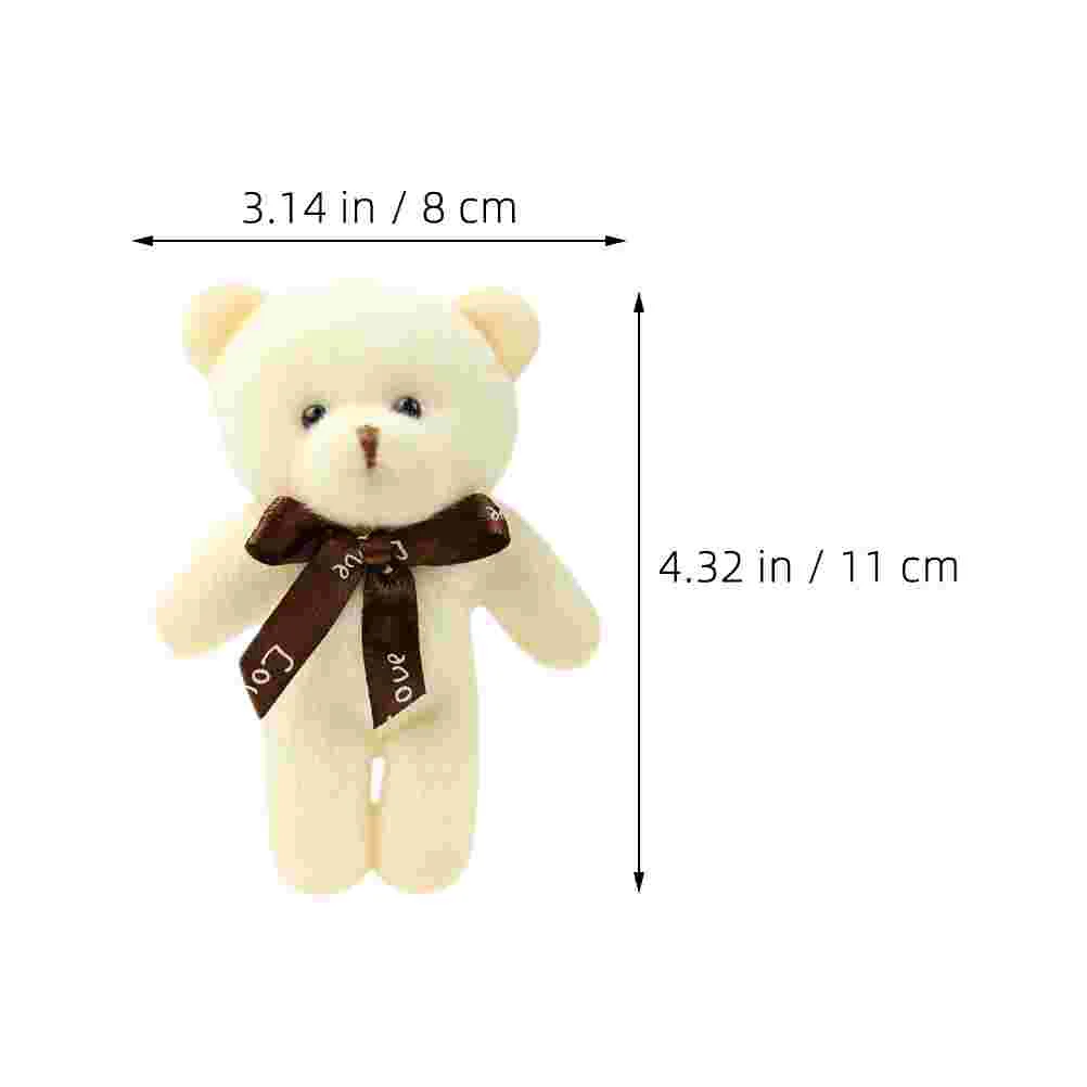 10 PCS Dollhouse Plush Bear Keychain Multi-function Pendant Portable Figurines Toy Reborn Baby Dolls