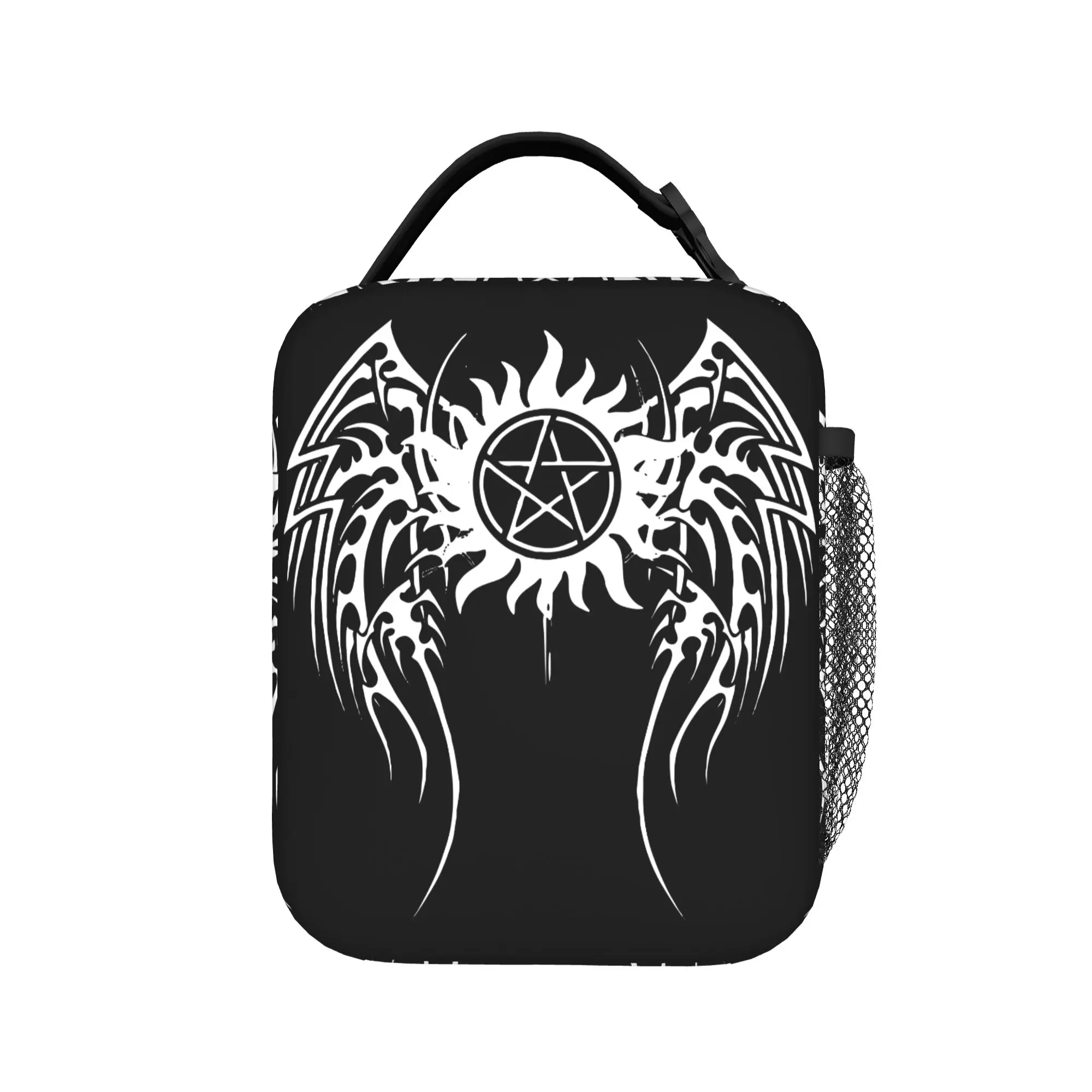 Supernatural Insulated Lunch Bag Lucifer Black Satan Demon Devil Meal Container Thermal Bag Tote Lunch Box Travel Food Bag