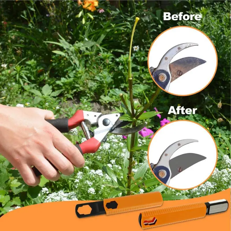 

Lawnmower Dull Cutter Sharpener Portable Sturdy Cutter Sharpener For Garden Pruners Pocket Multifunctional Sharpening Tools