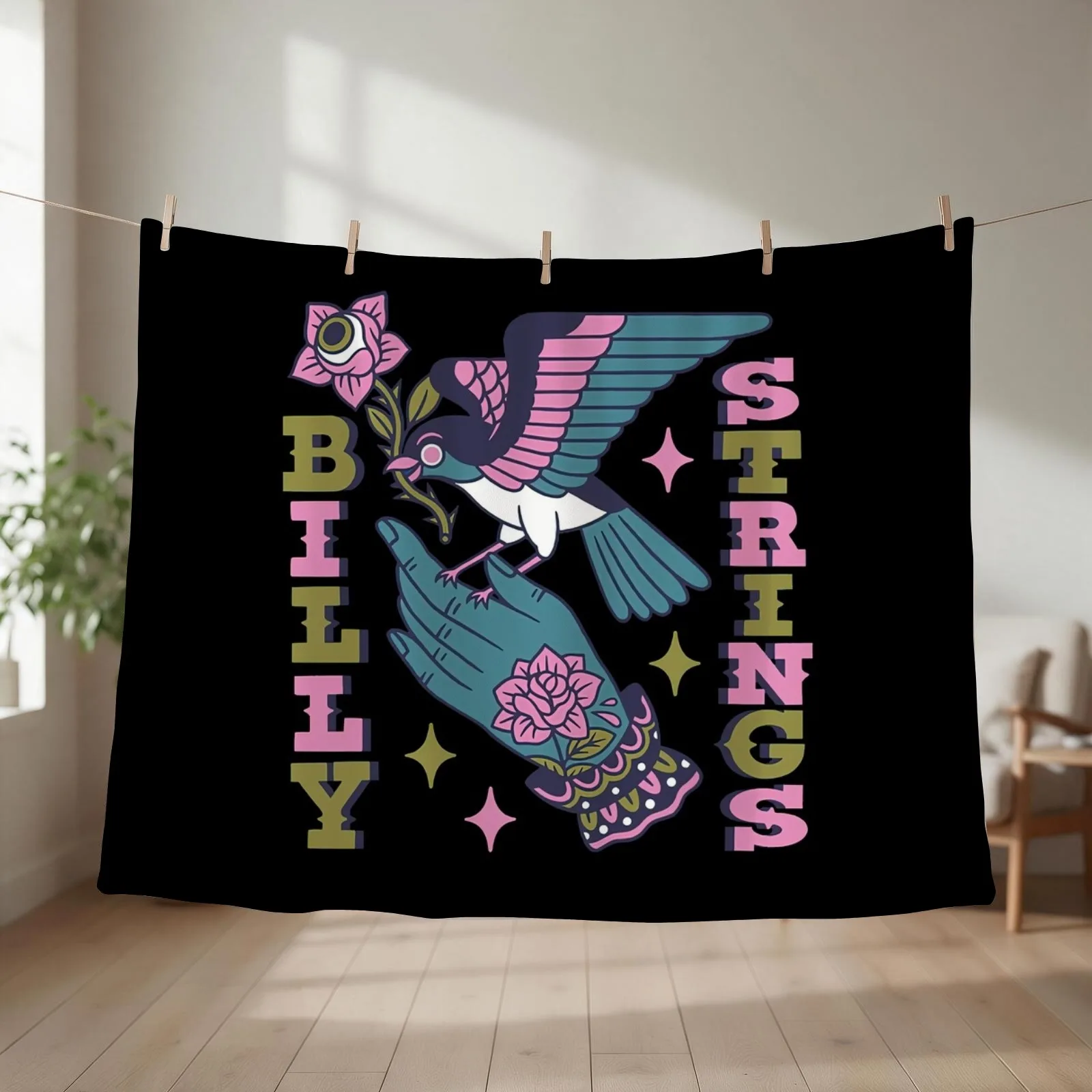Billy Strings Bird Throw Blanket couch cozy soft plush fuzzy picnic outdoor blanket