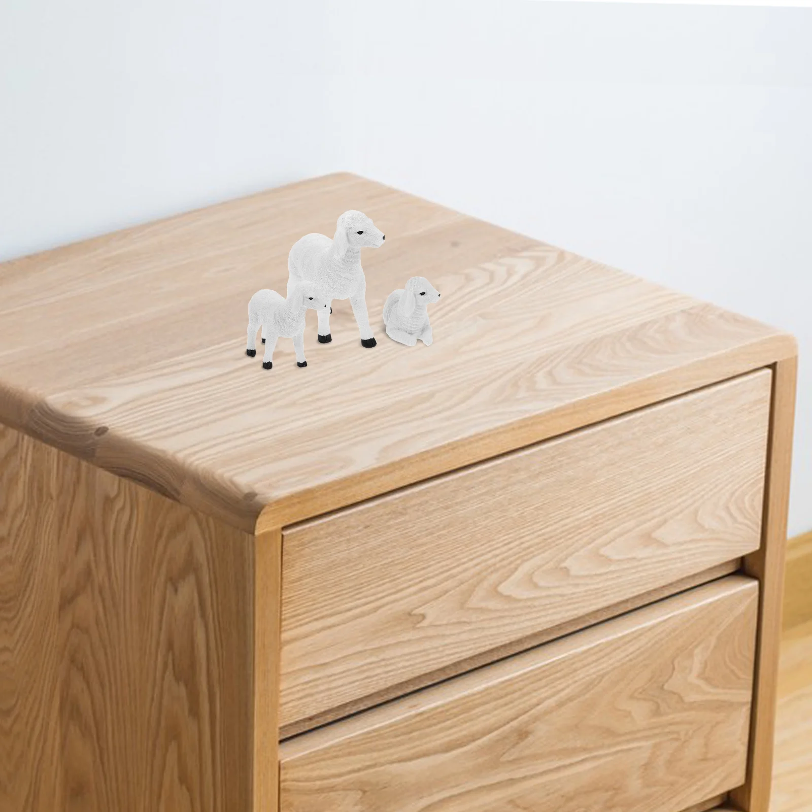 3 قطعة نابض بالحياة الراتنج الأغنام الحلي مصغرة خروف المنحوتات حديقة المنزل في الهواء الطلق ديكور الراتنج الأغنام تمثال #3