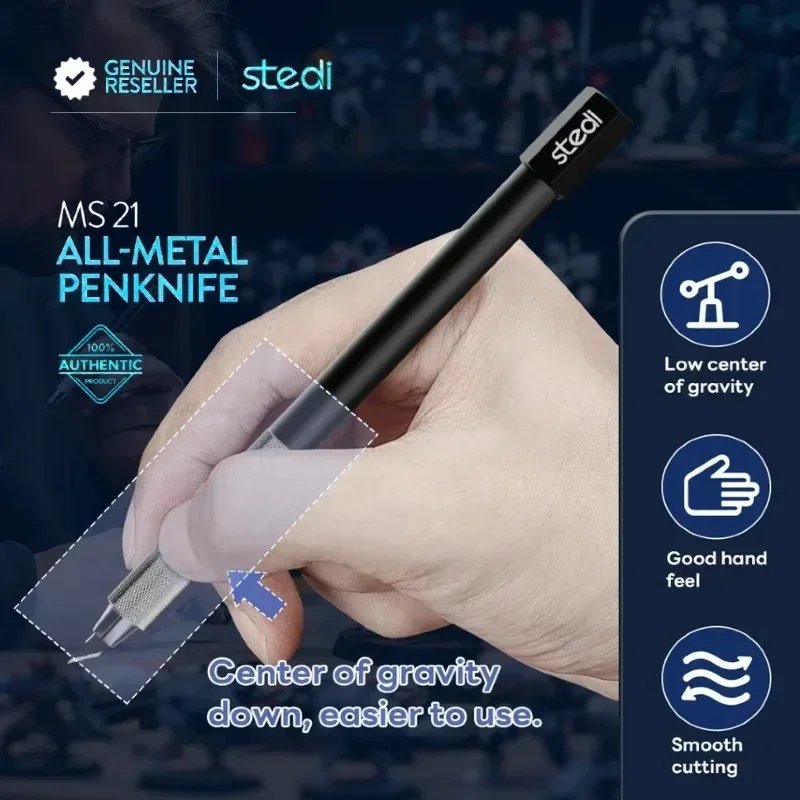 Stedi MS-21/22/24 Metal Pen Knife With Blades for Scale Model Carving Military Scale Model Engraving DIY Craft Hobby Tool Kit