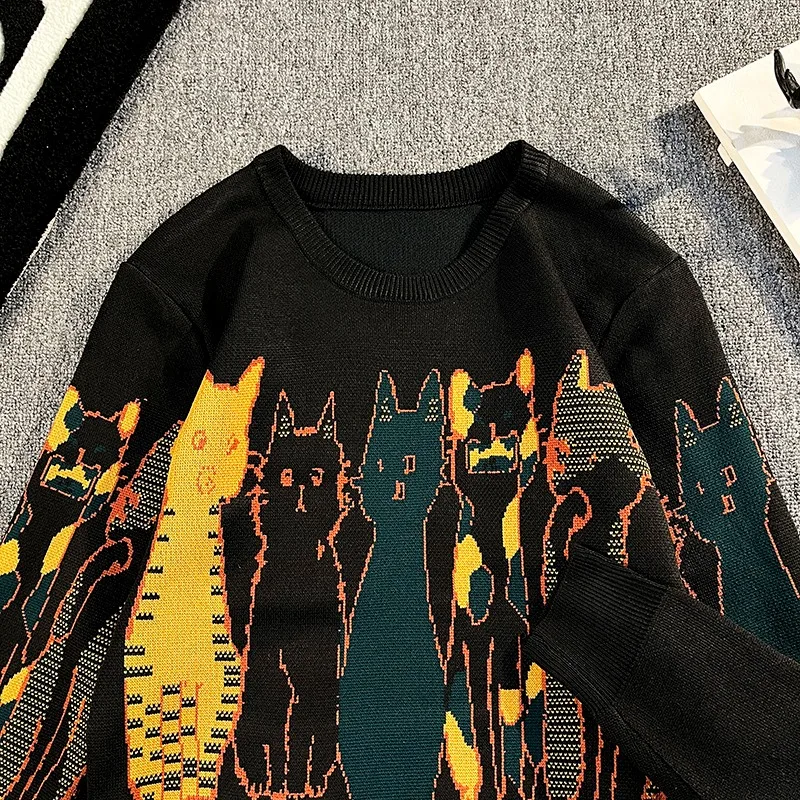 

Men's Long Sve round Ne Knitted Sweater Embroidered Slim Fit Warm Base irt Autumn Winter High End Feeling Youth Casual...