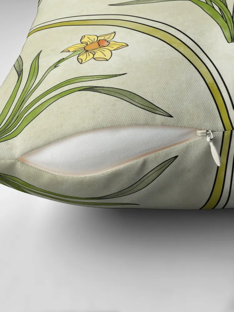 Daffodils Art Nouveau Throw Pillow christmas cushions covers Sofa Pillow Cover pillow