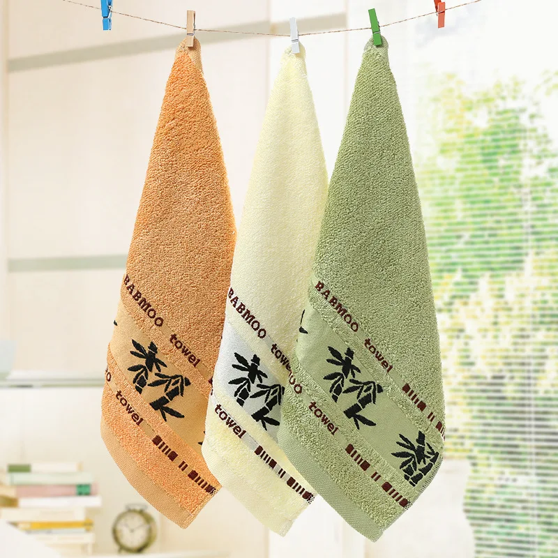 1PC Bamboo Fiber Natural Material Square Face Towel Soft Absorbent Bathroom Kitchen Hand Towel Household Daily Necessities