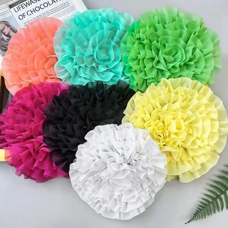 Oversized Flower Patches Applique Diy Crafts for Jeans Hat Bag Scarf Curtain Clothes Accessories Badges Sew on