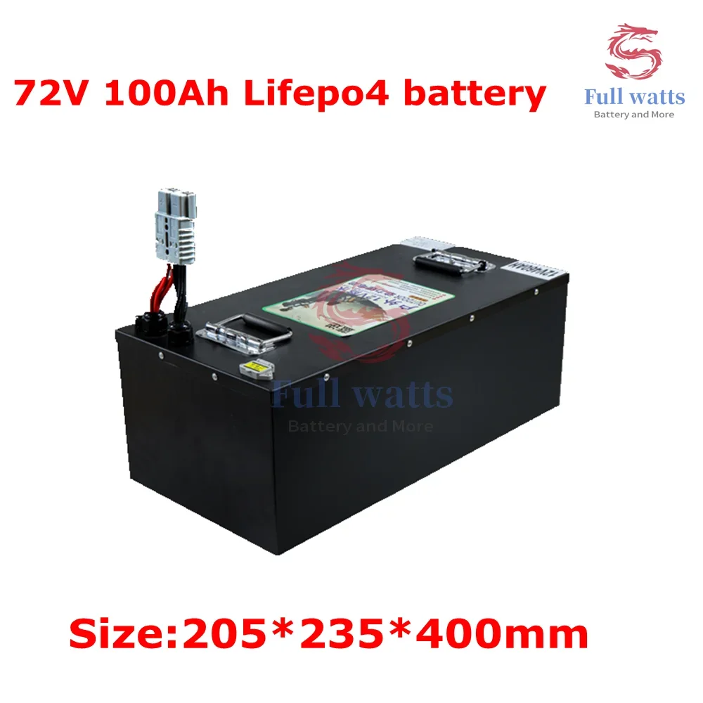 Customized 72v 100ah Lifepo4 Battery Pack BMS 100A for 6000W Electric Motorcycle Golf Car Forklift EV + 10A Charger