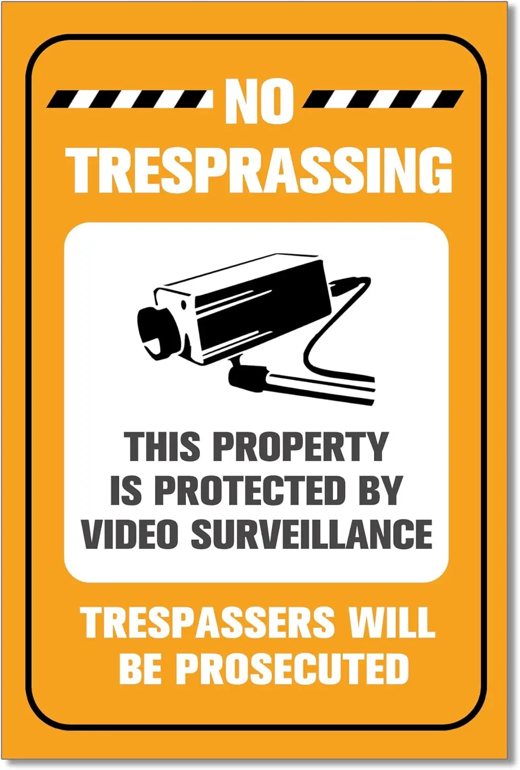 No Trespassing Metal Sign Private Property Video Surveillance Vintage Funny Aluminum Tin Plaque 8