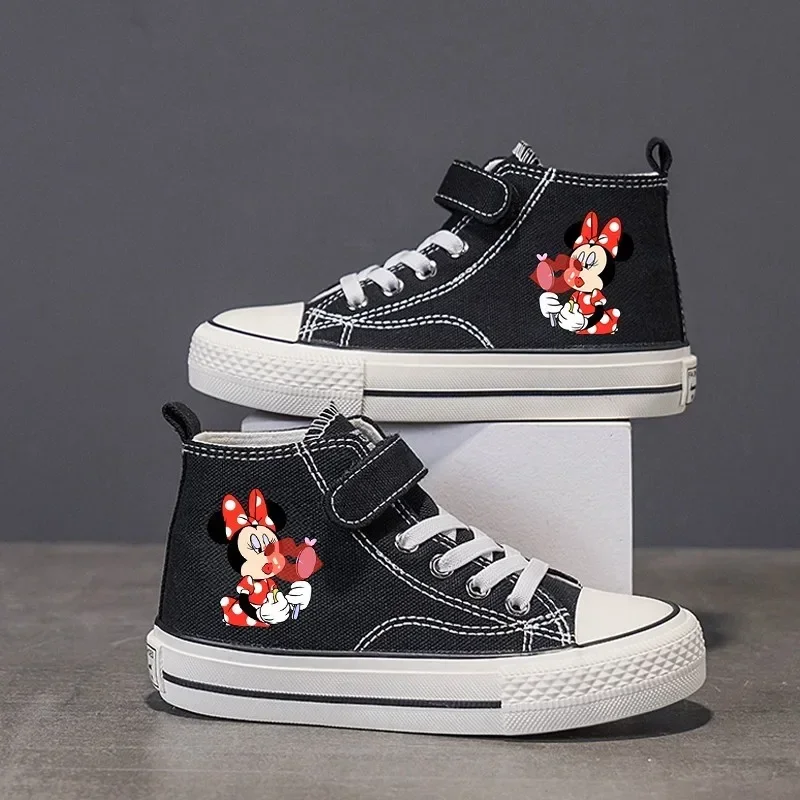 Girl Boys Kids disney Mickey Mouse Clubhouse High-top Low shoes Love Canvas Shoes Casual Cartoon comfort Children Print Shoes 68