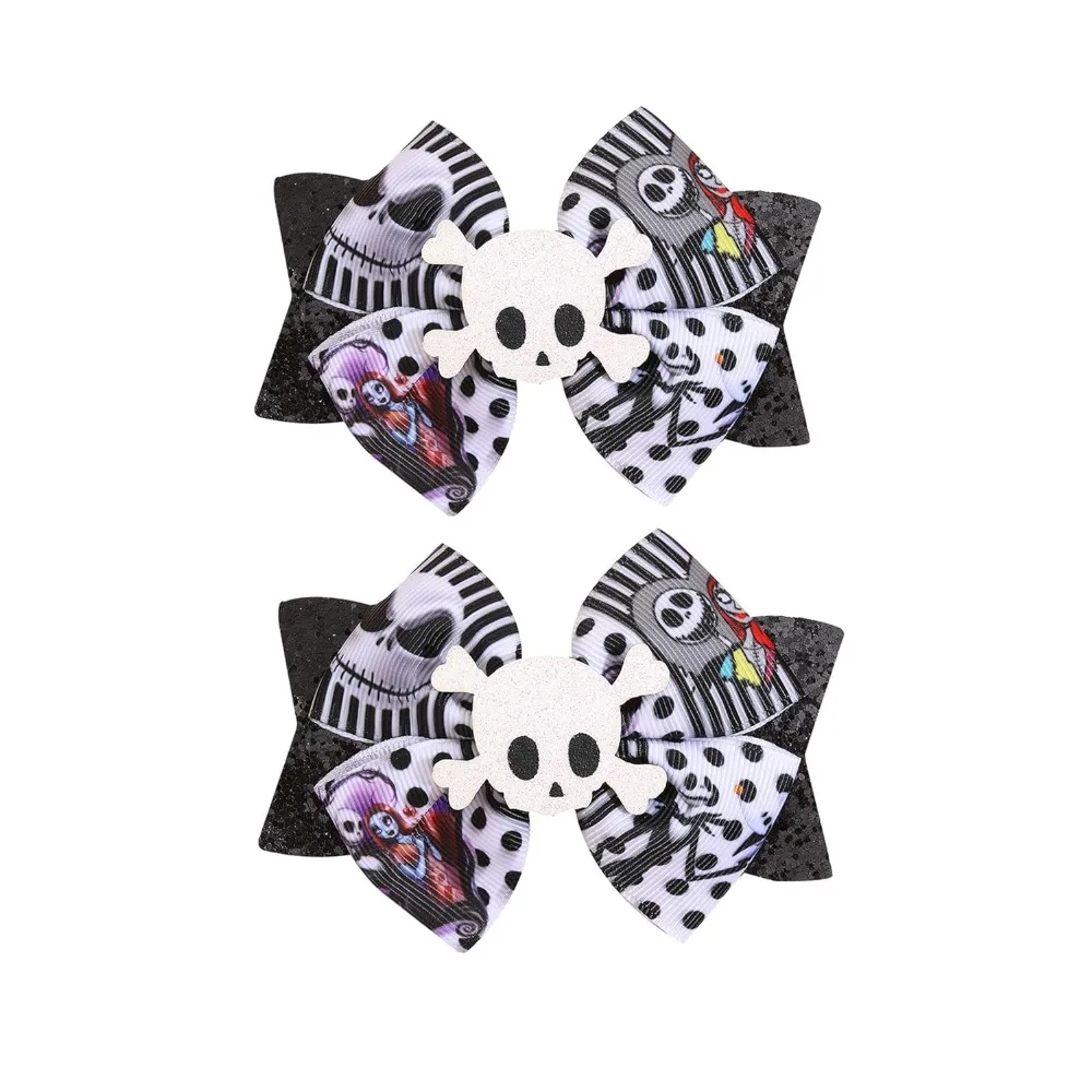 

Бант для волос на Хэллоуин, тыква, летучая мышь, паук, призрак, заколка для волос, аксессуары для волос на Хэллоуин. (Черный А)