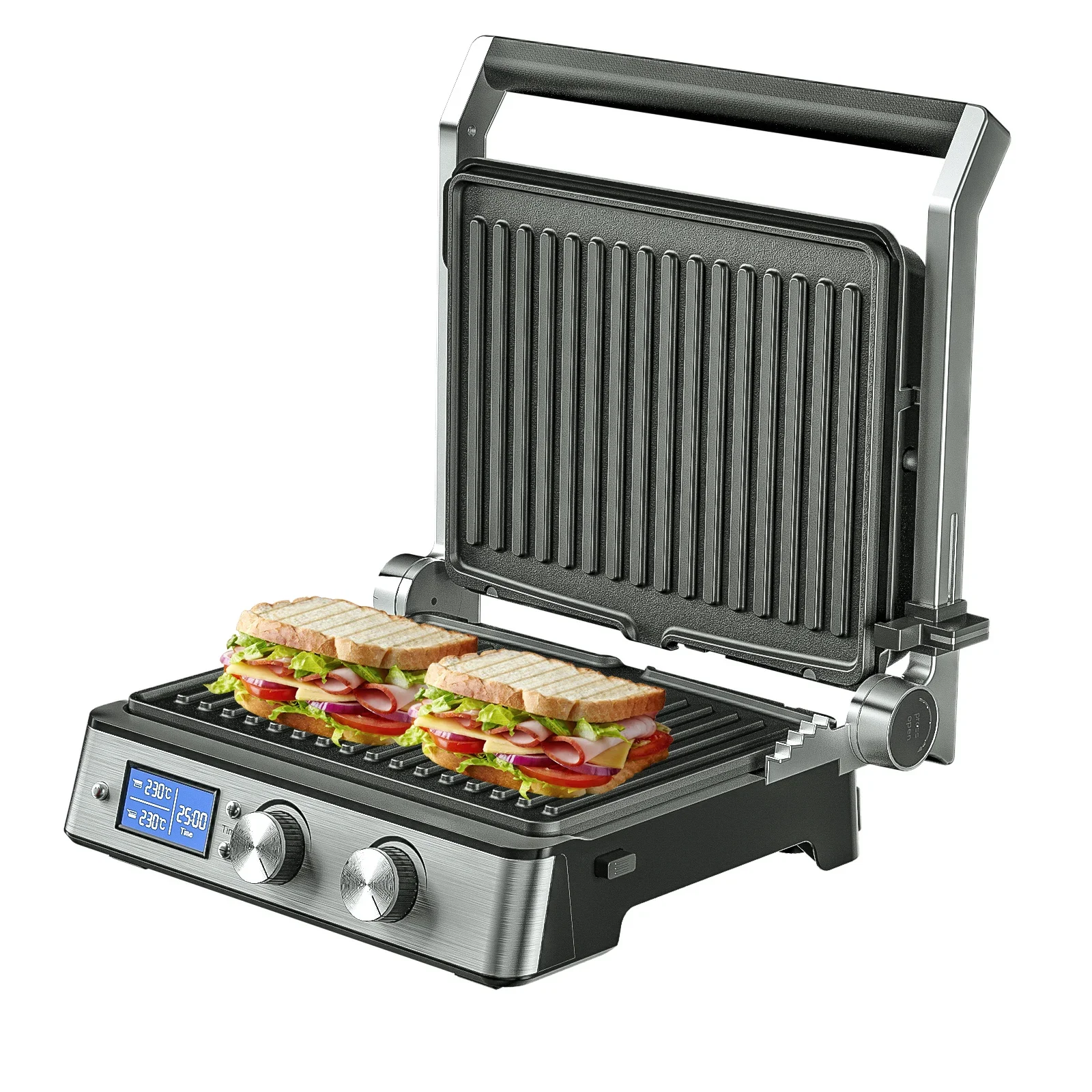 for New arrival Smokeless Oil-free Electric Grill Toaster Sandwich Press Maker Portable Digital Commercial Panini Press Grill