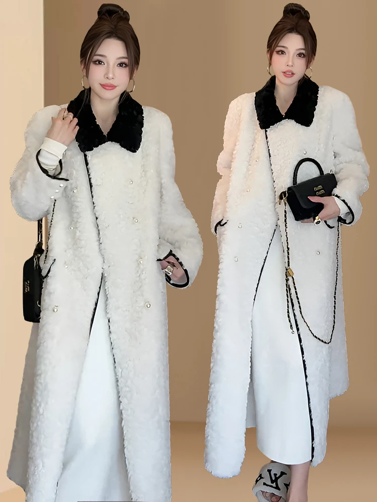 Korean Style Thickened Warm Fur Coat Women's Fashionable Versatile Medium-Length Outerwear Autumn Winter Elegant Personality