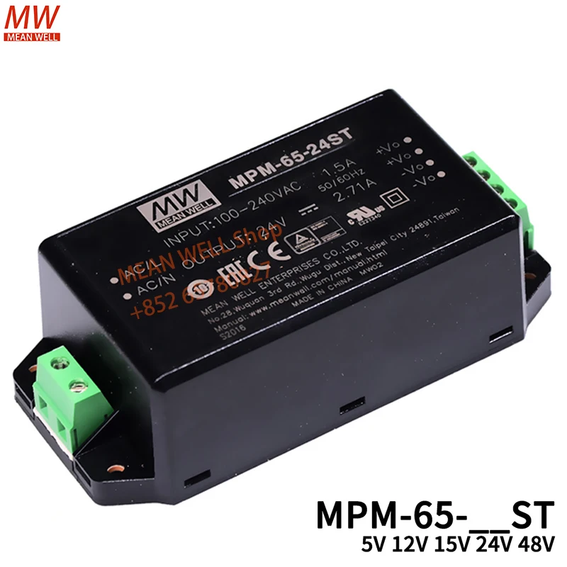 

Original MEAN WELL 65W AC-DC High Reliable PCB-Mount Green Power Module MPM-65-5ST MPM-65-12ST MPM-65-15ST MPM-65-24ST MPM-65-48