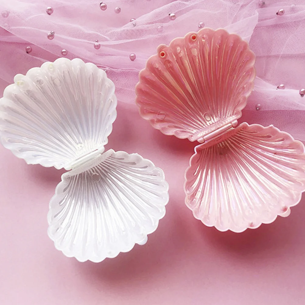 

2Pcs Simulation Shell Adornment Decorative Desktop Ornament Photography Props Storage Candy Box Home Decor Office Use