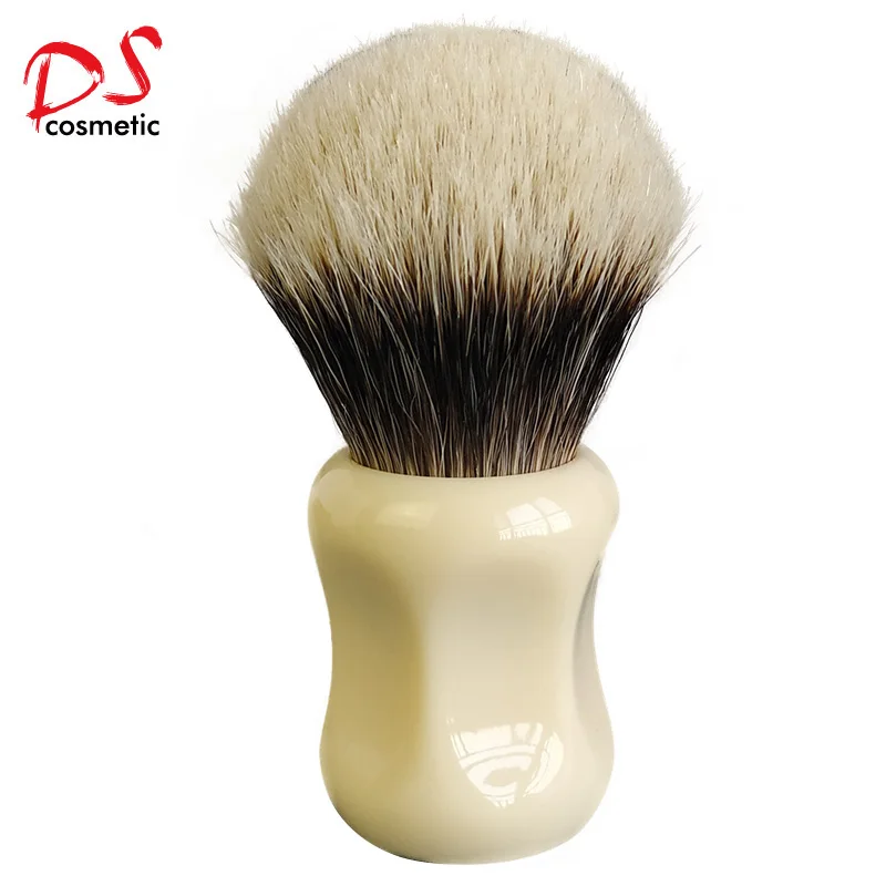 Dscosmetic 26mm Manchurian two band hair shaving brush with Ivory resin handle