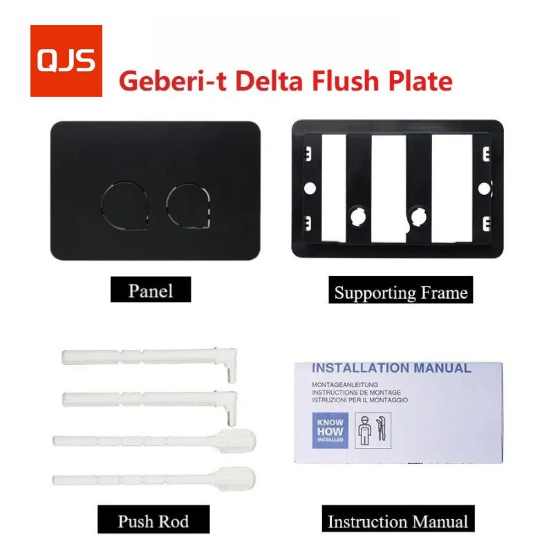 

Delta 50 Actuator Flushing Plate for Geberi-t DELTA 21 Series Concealed Cistern, Concealed Water Tank Panel, Toilet Button Black
