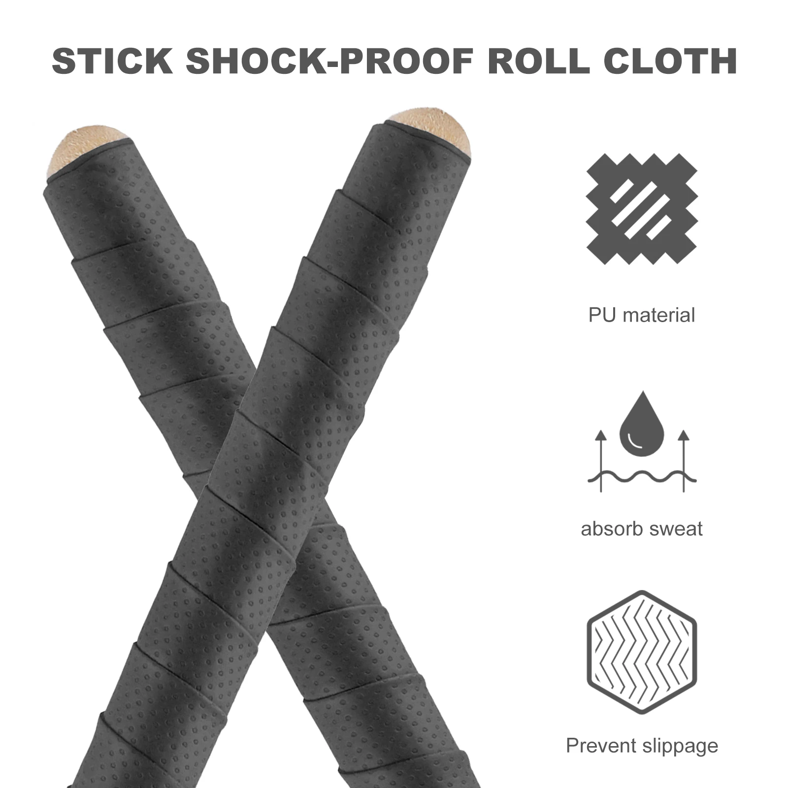 

2 Pcs Drumsticks Anti-slip Belt Grip Wrap Tape Accessories Pu DIY Supplies Packing