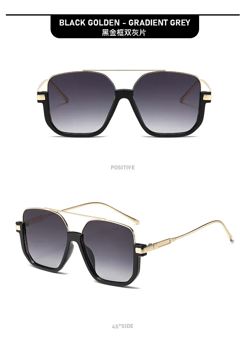 Double-Bridge Half-Frame Sunglasses — product information 14
