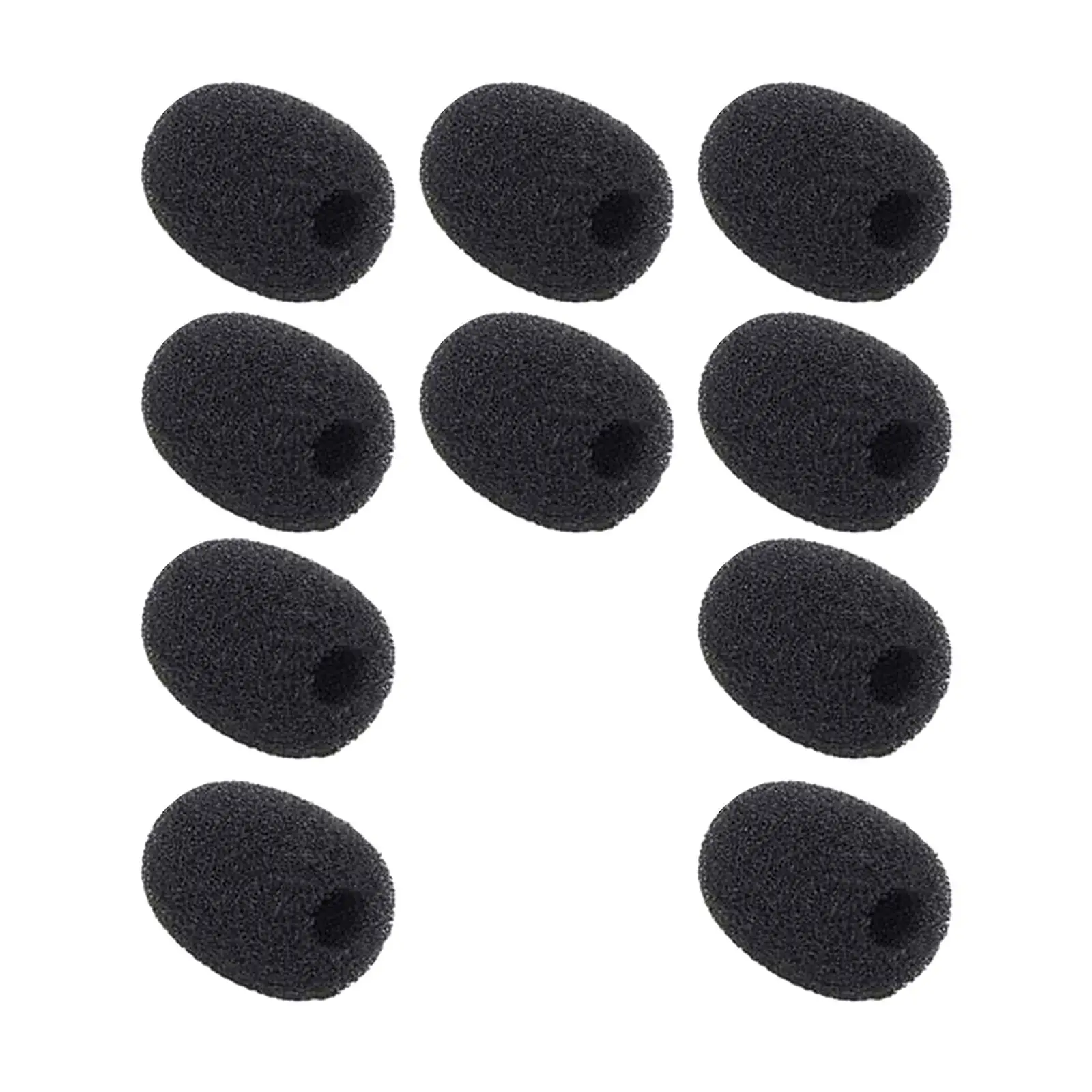 10Pcs Lavalier Microphone Windscreen Foam Thick Black High Density Mini Size