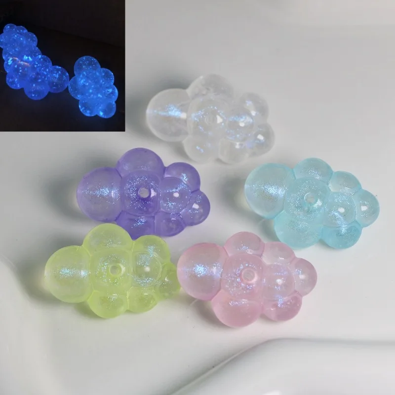 Kawaii Mermaid Glitter Cute Cloud Luminous Glowing Beads For Jewelry Making DIY Decoration Phone Chain Keychain Hair Accessories