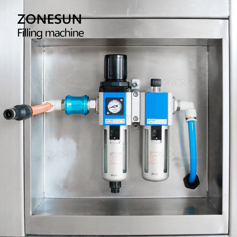 Zonesun ZS-VTPF2 pasta automática shampoo líquido chuveiro gel garrafa jar máquina de enchimento com cabeças duplas seguindo