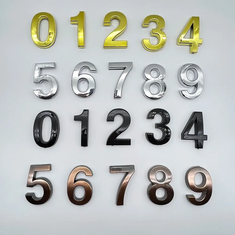 

3.5-10cm 3D House Numbers Digits 0-9 Sticker Self Adhesive Door Plate Sign Outdoor Mailbox Hotel Apartment Room Address Plaque