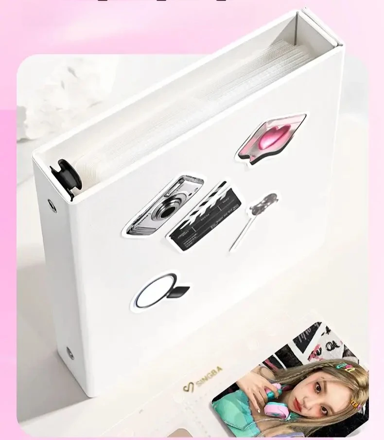 Singba Solid White Black Binder A5 Kpop Photocard Collect Book Magnetic Card Holder for Pokemon Cards, Game Collection & Fan