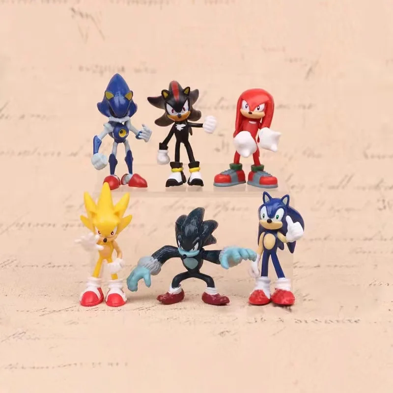 Alta calidad Kawaii Anime Sonic PVC personaje juguete erizo sombra cola figura niños Animal 1 Juego para niños regalos de cumpleaños