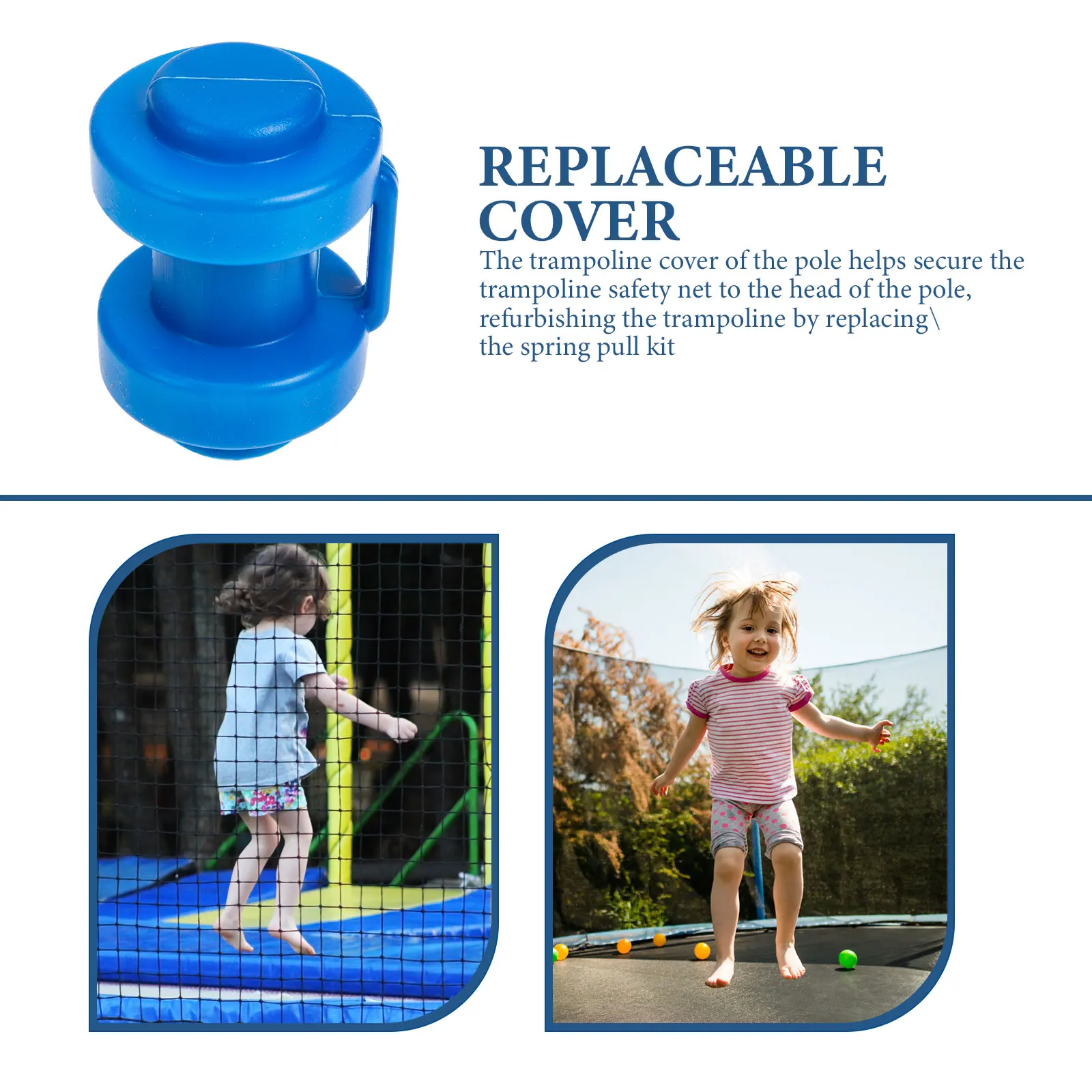 

10pcs Caps PP Trampoline Pole Replacements Material Protective Covers Replaceable Pole Caps Children Trampoline Accessories