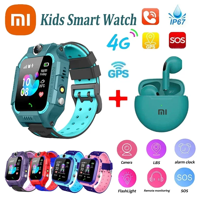 Xiaomi Kids Smart Watch SOS Antil-lost GPS Location Camera Sim Card Call IP67 Waterproof Smart Watch For Android Ios Kids Gift