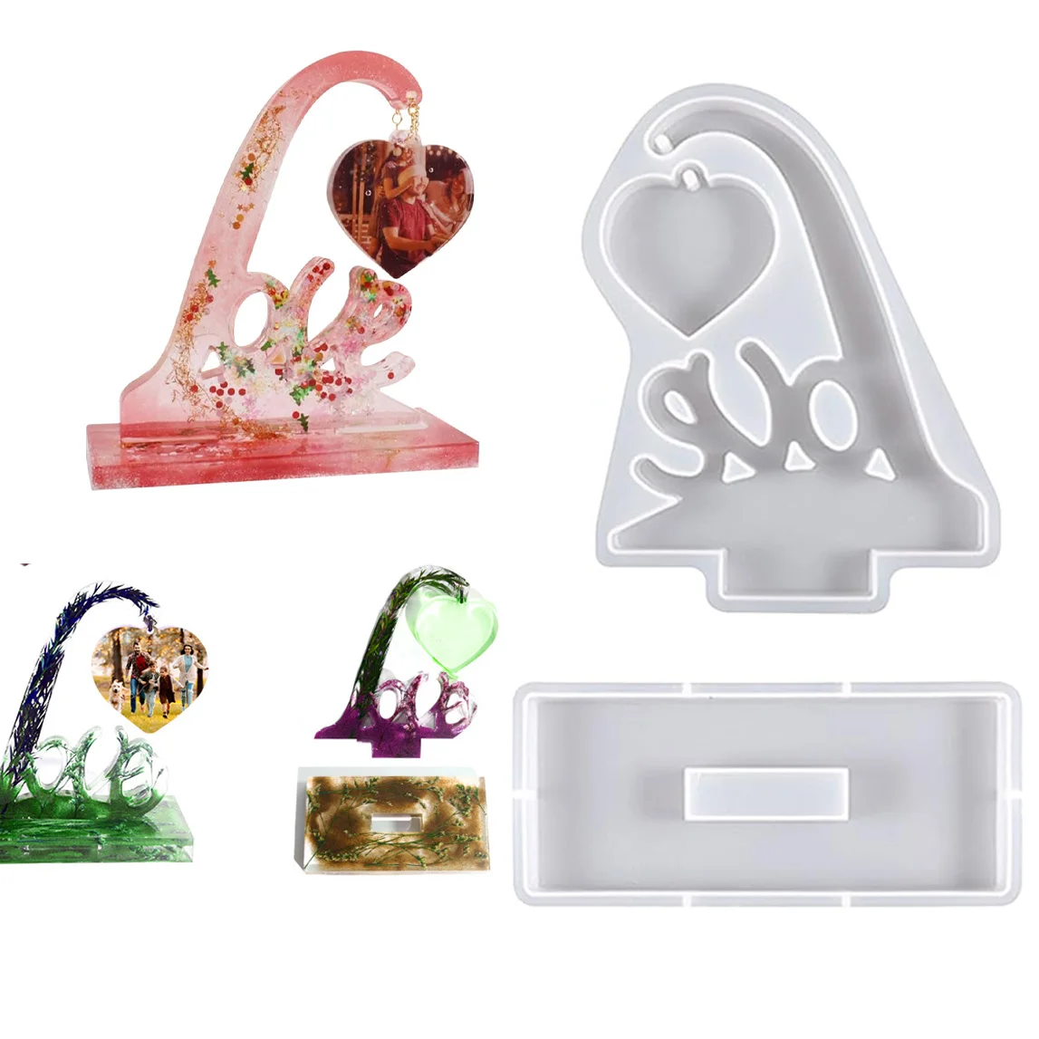 

1set Love Photo Frame Resin Molds Handmade Resin Casting Molds for DIY Valentine's Day Gifts Ornament Crafts Home Decor