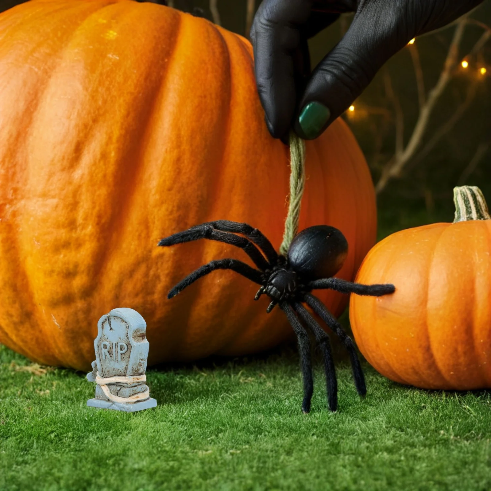 

BUTIFULSIC 10pcs Halloween Tombstone Decor Haunted House Resin Mini Statues Party Props Spooky Yard Adornment