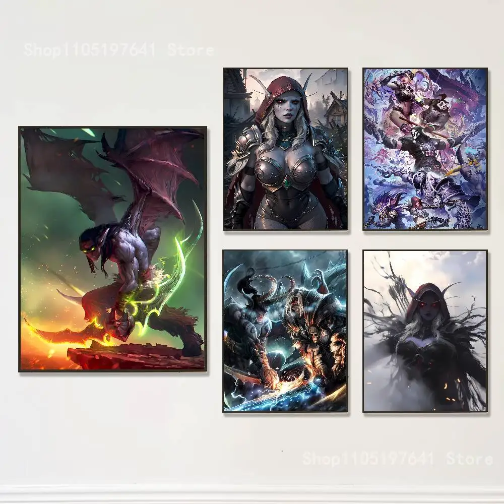 

Game WorldS Of W-Warcraft Multi-Scene Durable Poster Prints Living Room Bar Restaurant Wall Art Gift