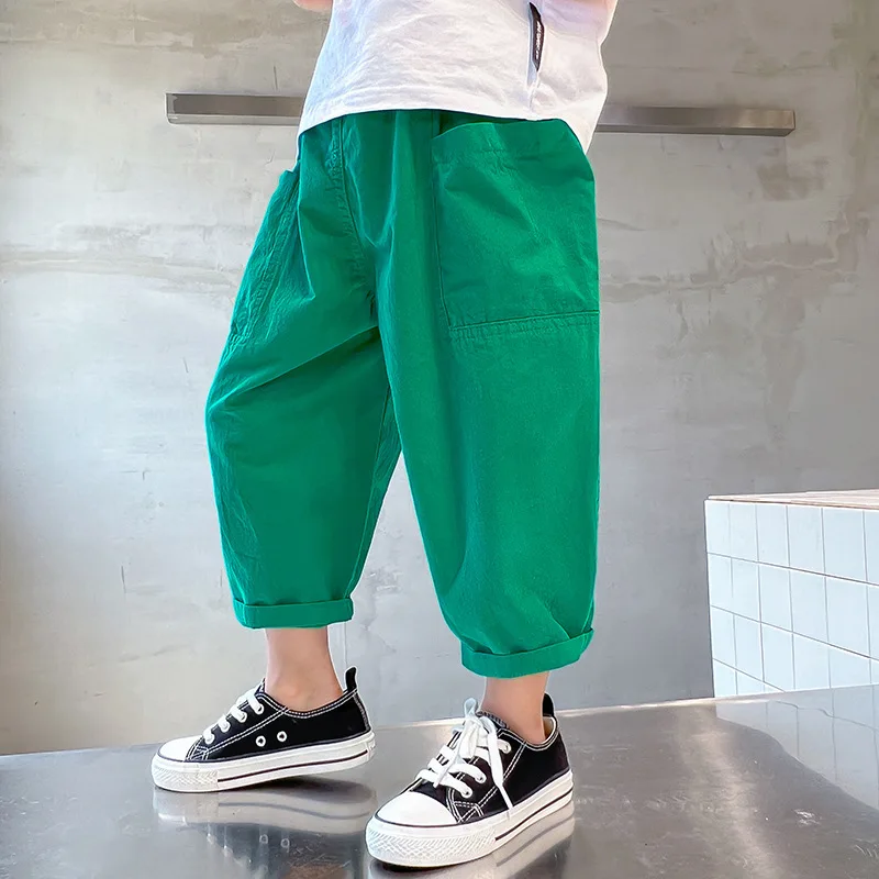 JUCPKID Korea Summer Junior Boy Shorts Teenager Boy Classic Casual Shorts Sweatpants Kid Boy Comfortable Breathable Solid Shorts