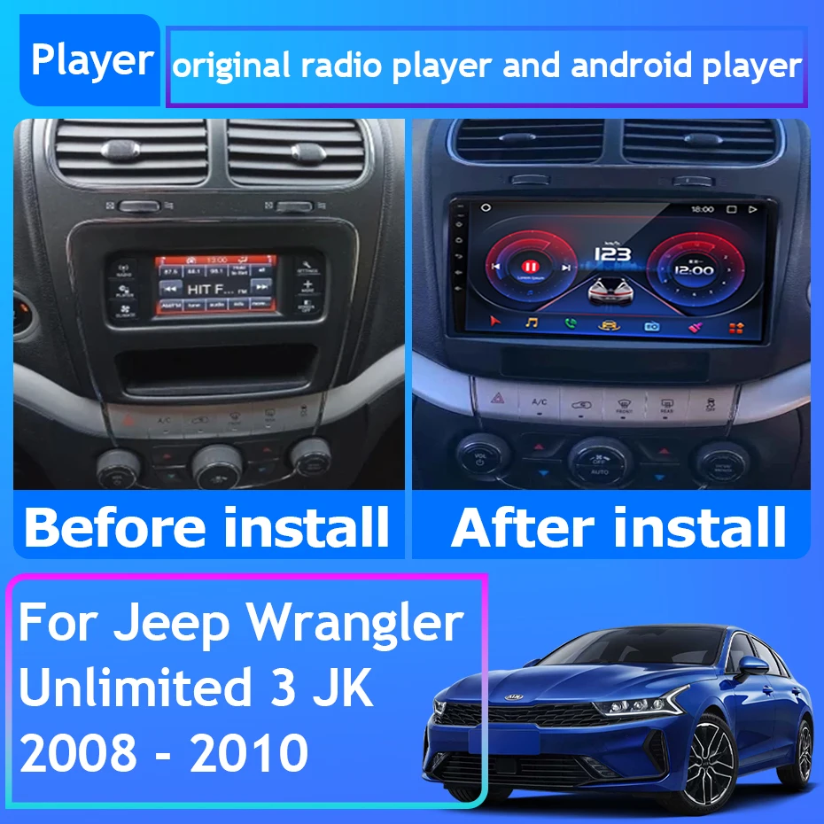 

Автомагнитола для Jeep Wrangler Unlimited 3 JK 2008-2010, Автомагнитола для Carplay, GPS-навигация, автомагнитола на Android, автомагнитола 2DIN, DVD, мультимедийный плеер