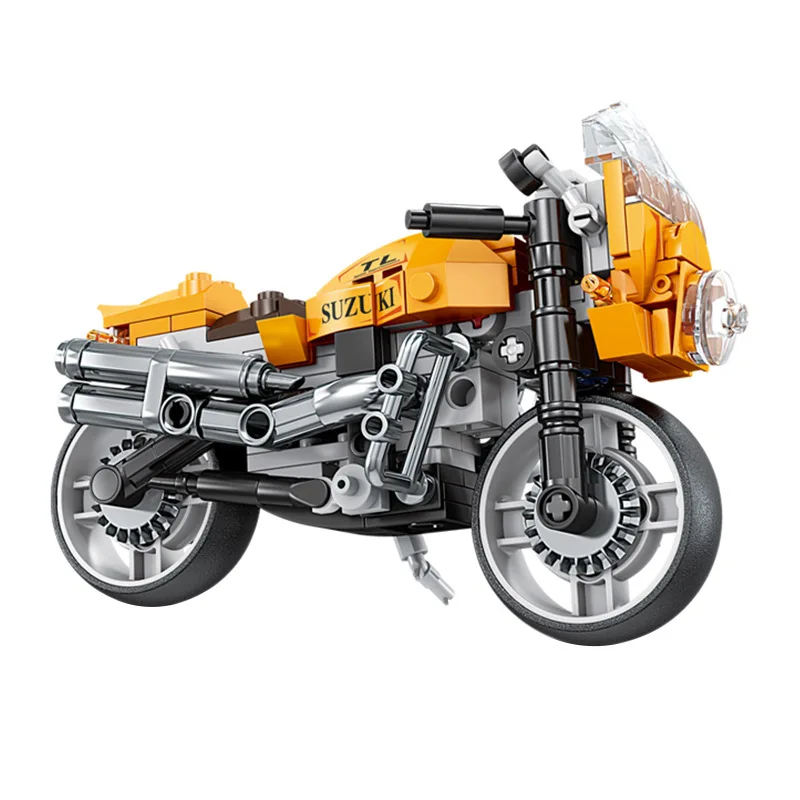 Building block puzzle assembly toys, motorcycle creative model ornaments, jigsaw puzzle gifts