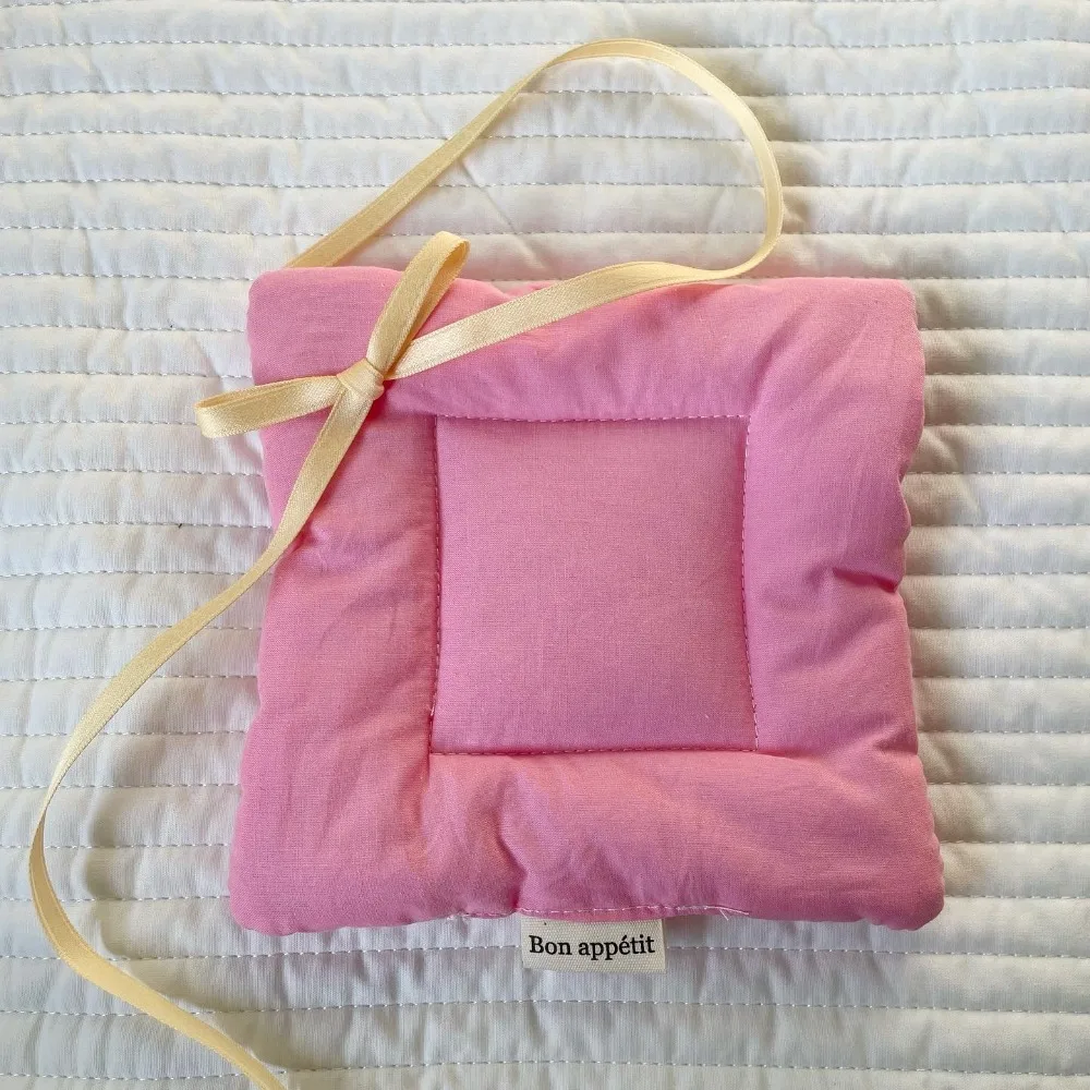 

Сплошной цвет, многофункциональная подставка, двусторонняя утолщенная ткань, подставка с бантом и лентой, милая портативная хлопковая подставка на шнурке