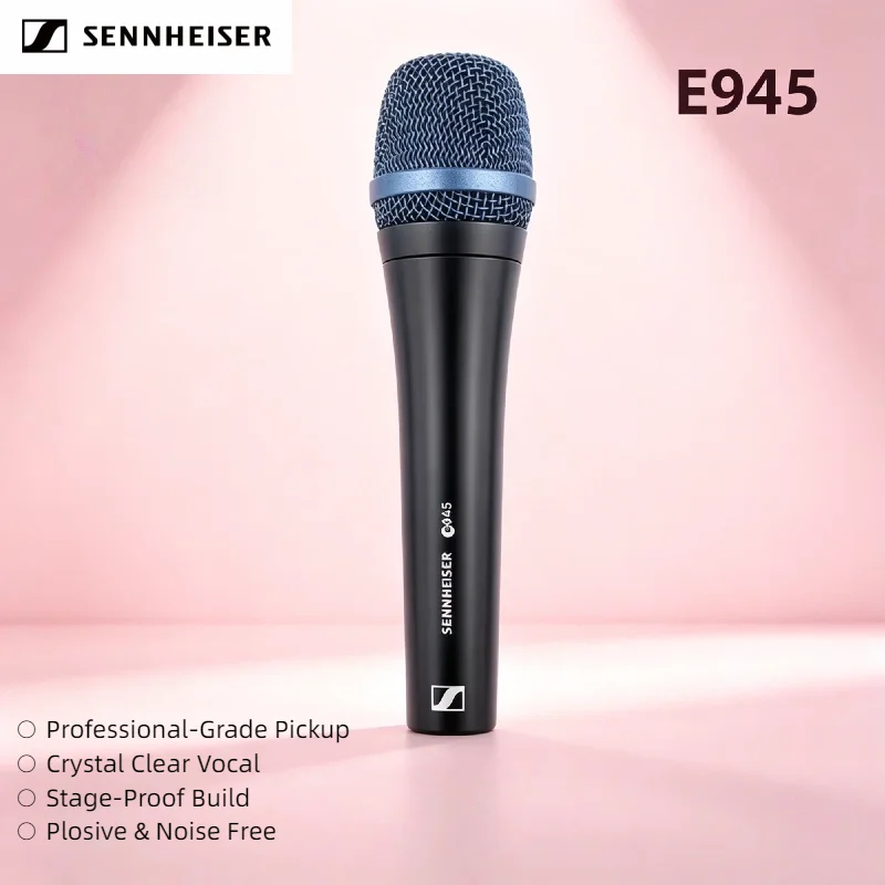 

Набор из 3 профессиональных динамических микрофонов Sennheiser E945 с суперкардиоидной диаграммой направленности для живого вокала, проводные, для сцены, премиум-класса